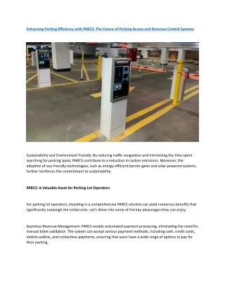enhancing parking efficiency with parcs