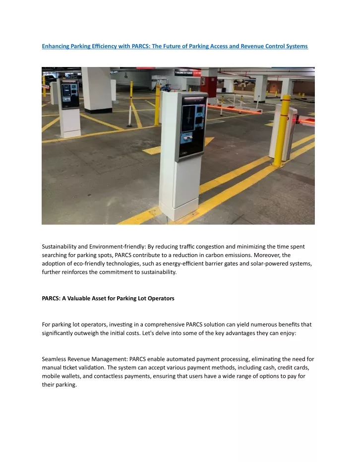 enhancing parking efficiency with parcs