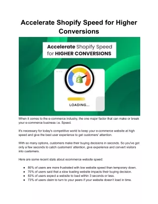 accelerate shopify speed for higher conversions