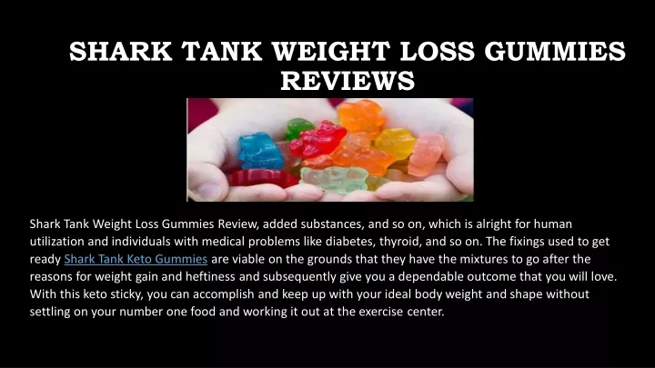 shark tank weight loss gummies reviews