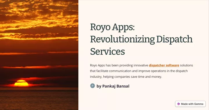 royo apps revolutionizing dispatch services