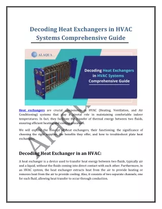 Decoding Heat Exchangers in HVAC Systems Comprehensive Guide