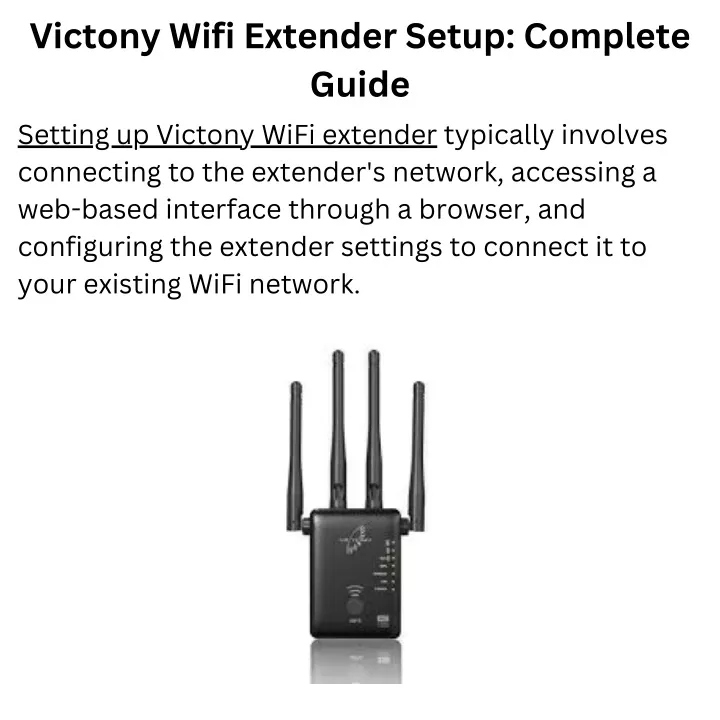 victony wifi extender setup complete guide