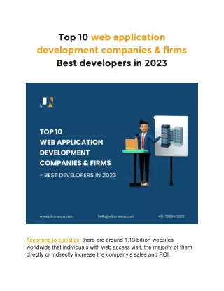 Top 10 web application development companies & firms — Best developers in 2023
