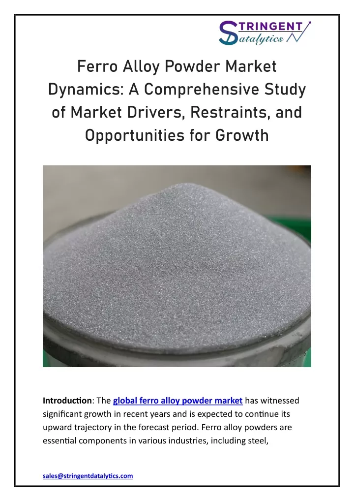 ferro alloy powder market dynamics