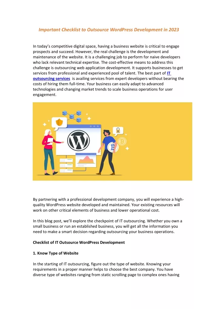 important checklist to outsource wordpress
