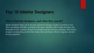 Top 10 inerior designer in India