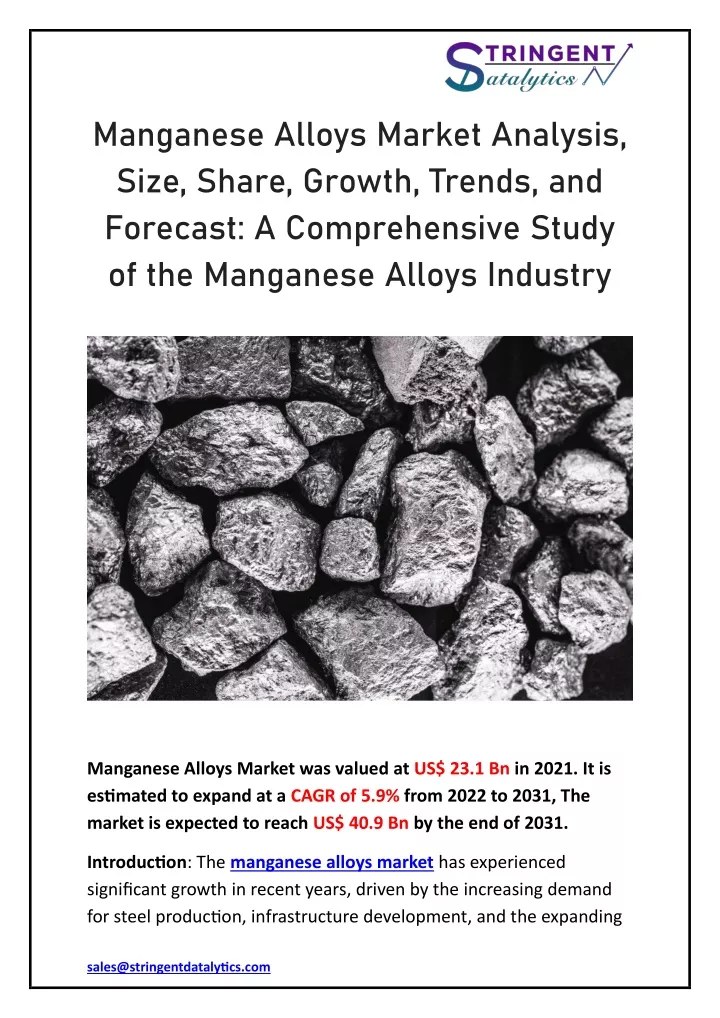 manganese alloys market analysis size share