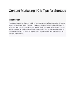 Content Marketing 101_ Tips for Startups