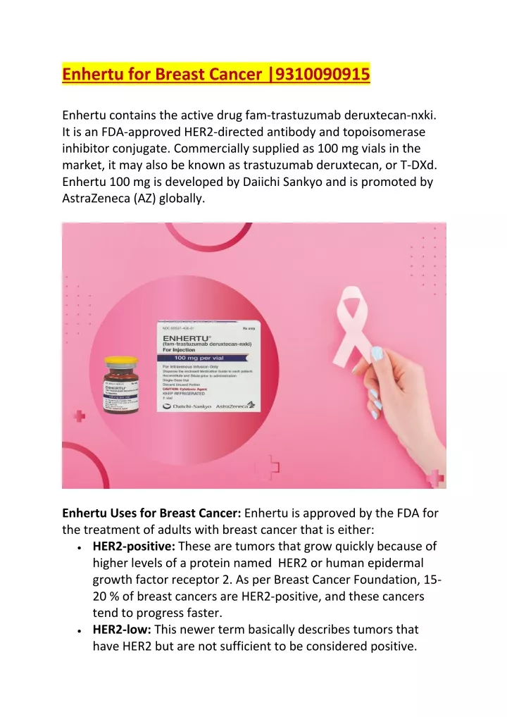 enhertu for breast cancer 9310090915