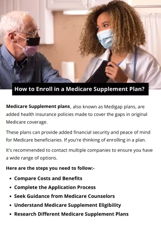 How to Enroll in a Medicare Supplement Plan