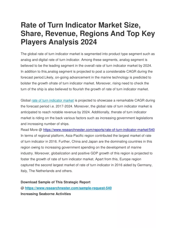 rate of turn indicator market size share revenue