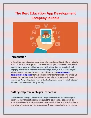 the best education app development company