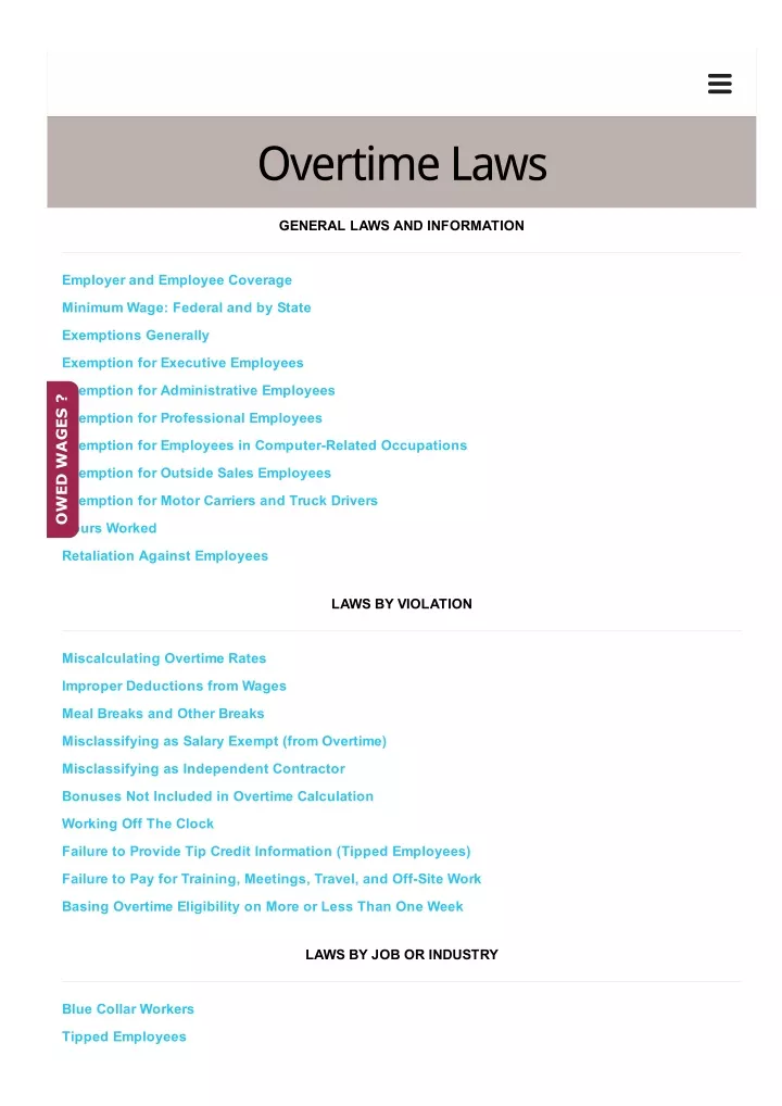 PPT Overtime Attorneys Unpaid Wages Lawyers PowerPoint Presentation ID