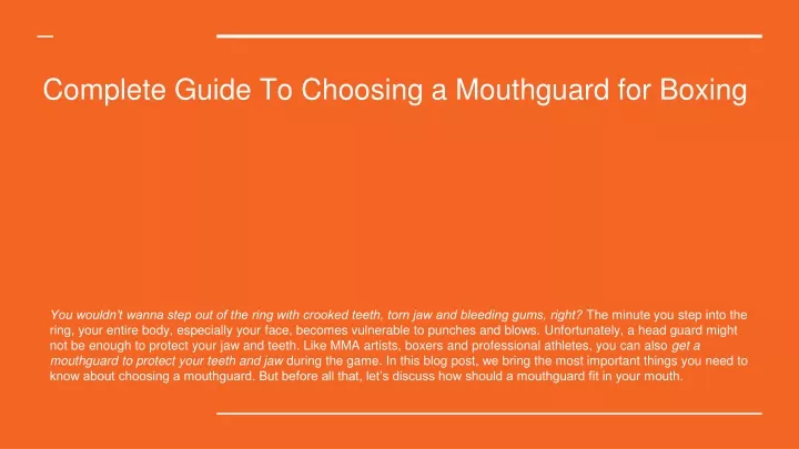 complete guide to choosing a mouthguard for boxing