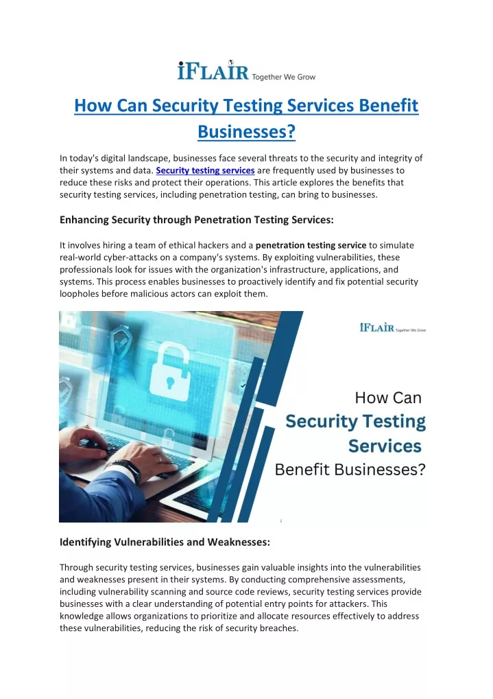 how can security testing services benefit