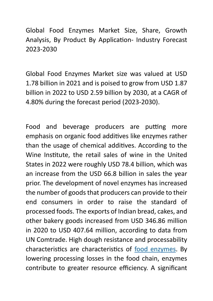 global food enzymes market size share growth