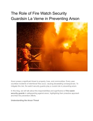 the role of fire watch security guardsin la verne