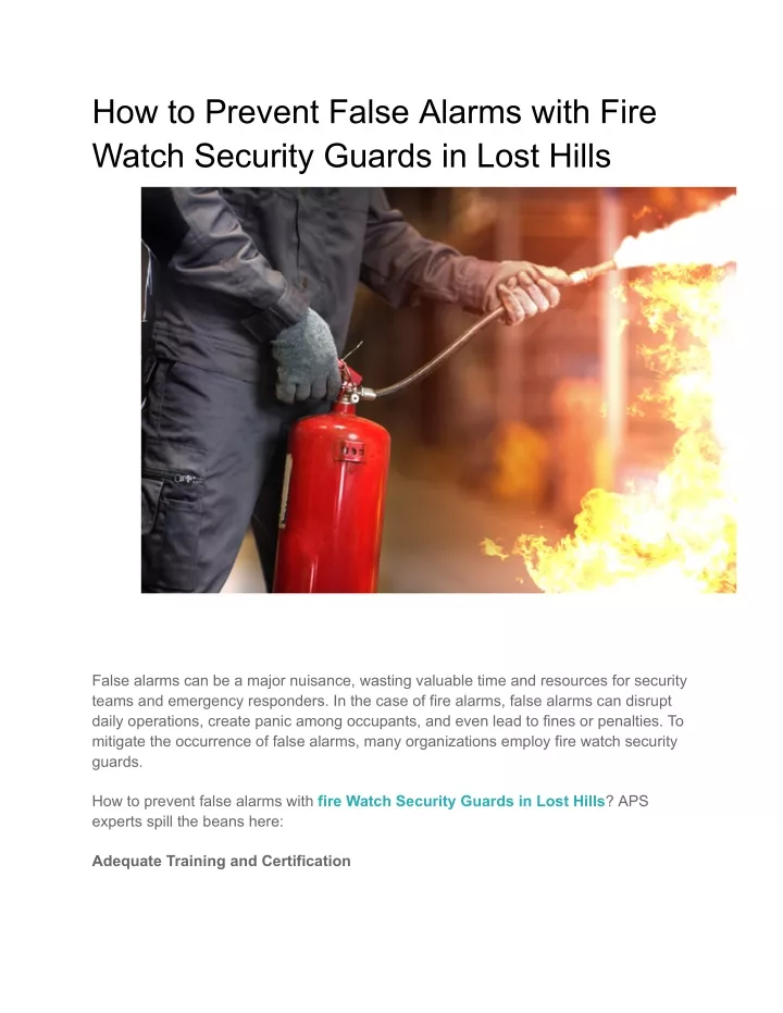 how to prevent false alarms with fire watch
