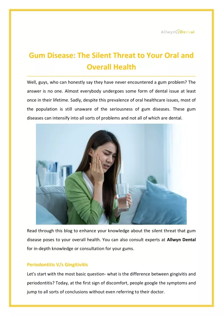 gum disease the silent threat to your oral