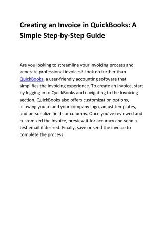 creating an invoice in quickbooks a simple step