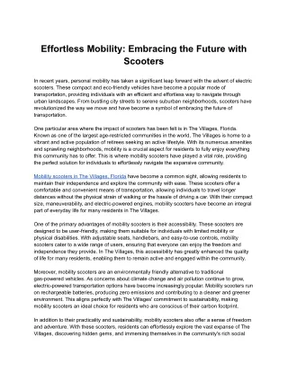 effortless mobility embracing the future with
