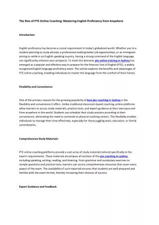 the rise of pte online coaching mastering english