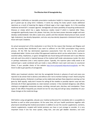 the effective role of semaglutide buy