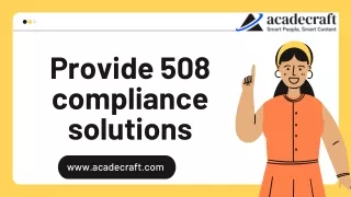 Provide 508 compliance solutions
