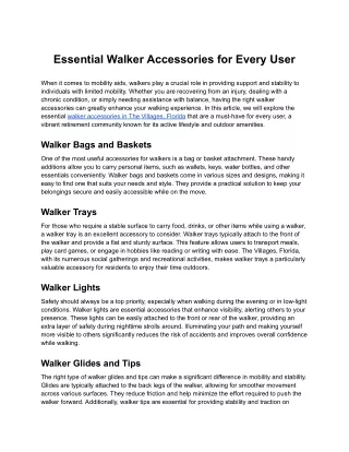 essential walker accessories for every user