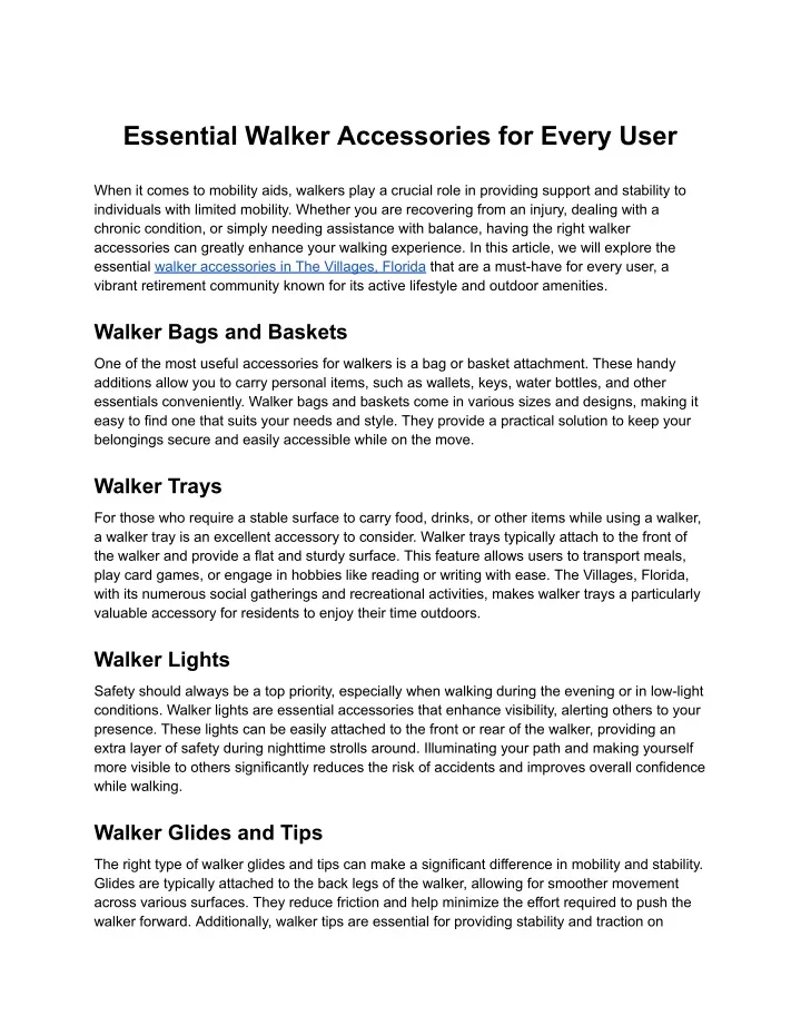 essential walker accessories for every user