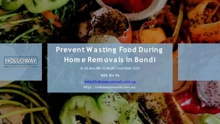 Prevent Wasting Food During Home Removals In Bondi