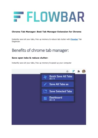 Chrome Tab Organizer