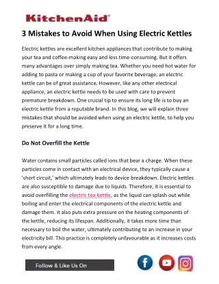 3 Mistakes to Avoid When Using Electric Kettles