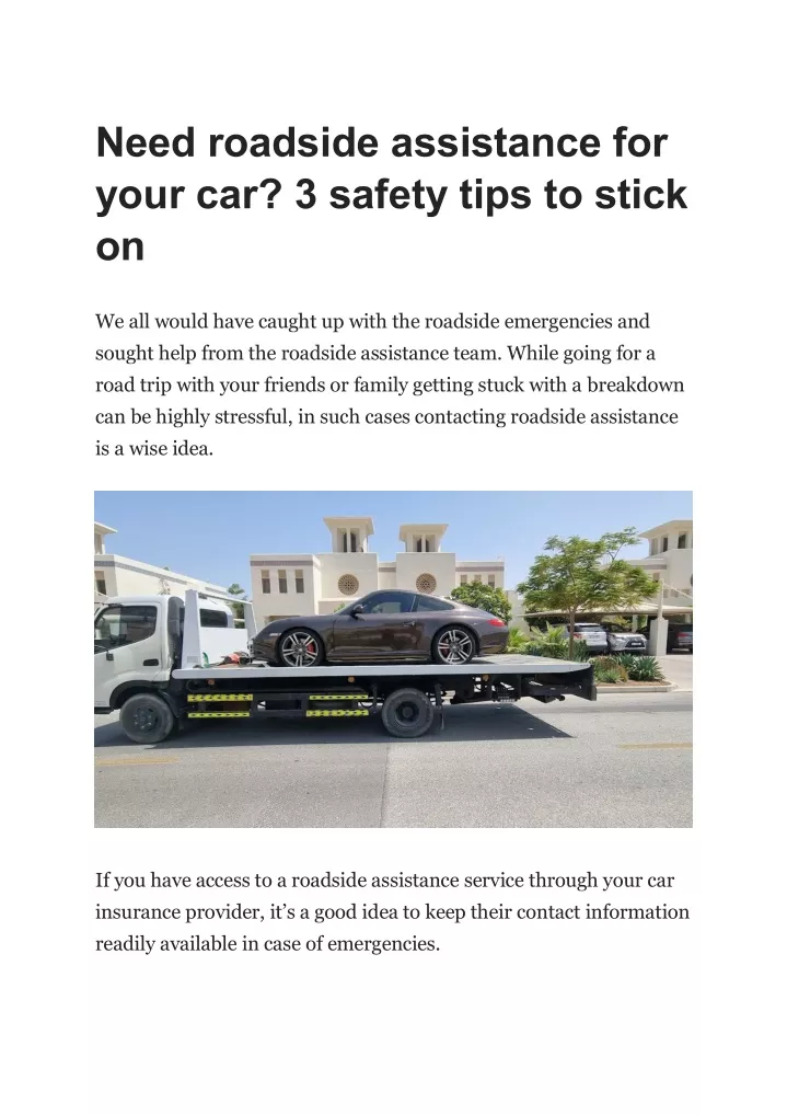 need roadside assistance for your car 3 safety