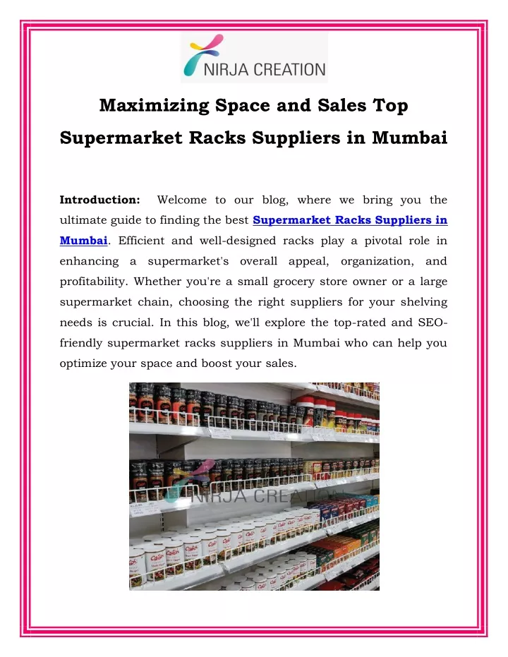 maximizing space and sales top