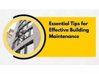 Essential Tips for Effective Building Maintenance