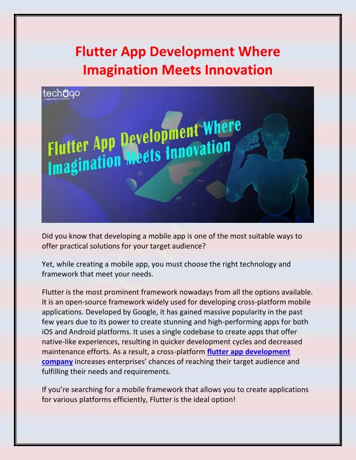flutter app development where imagination meets