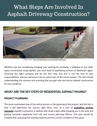 What Steps Are Involved In Asphalt Driveway Construction?