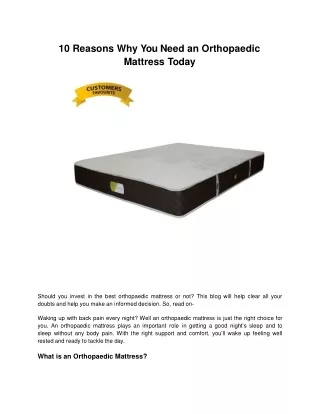 Naturalex Foam orthopaedic mattress