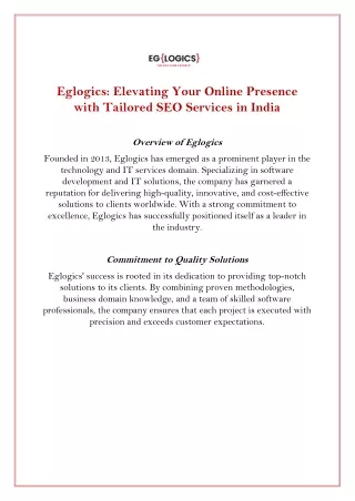 eglogics elevating your online presence with