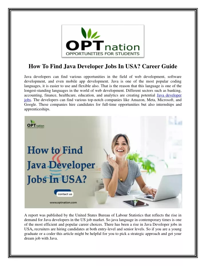 how to find java developer jobs in usa career