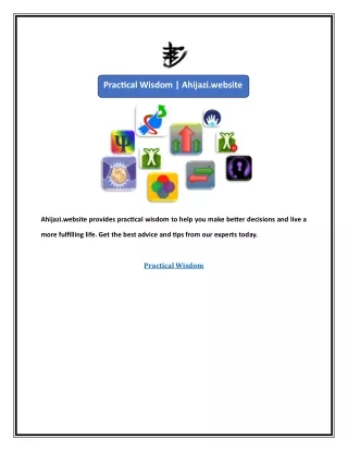Practical Wisdom | Ahijazi.website