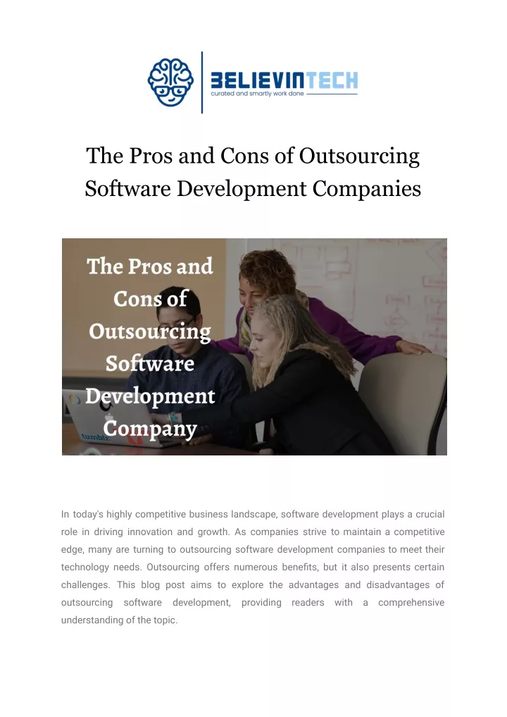 the pros and cons of outsourcing software