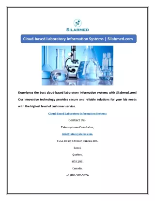 Cloud-based Laboratory Information Systems | Silabmed.com