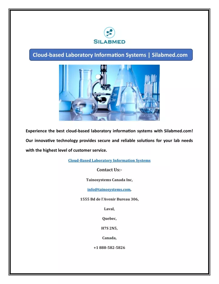 cloud based laboratory information systems