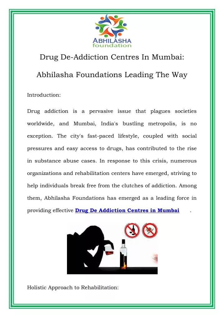 drug de addiction centres in mumbai