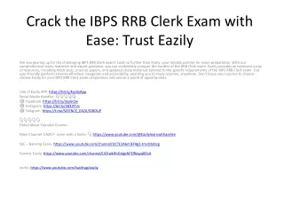 Stay Informed About IBPS RRB Clerk Mains Exam: Eazily Keeps You Updated