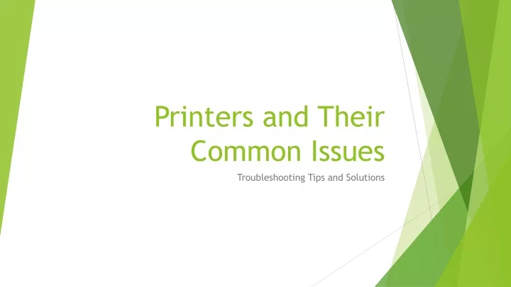 printers and their common issues