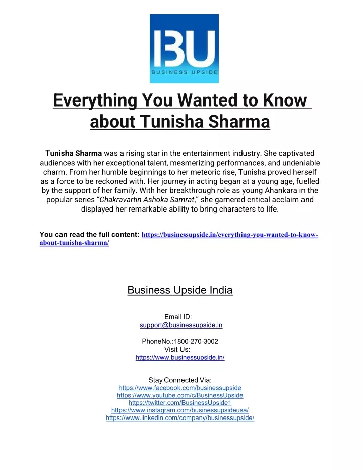 everything you wanted to know about tunisha sharma